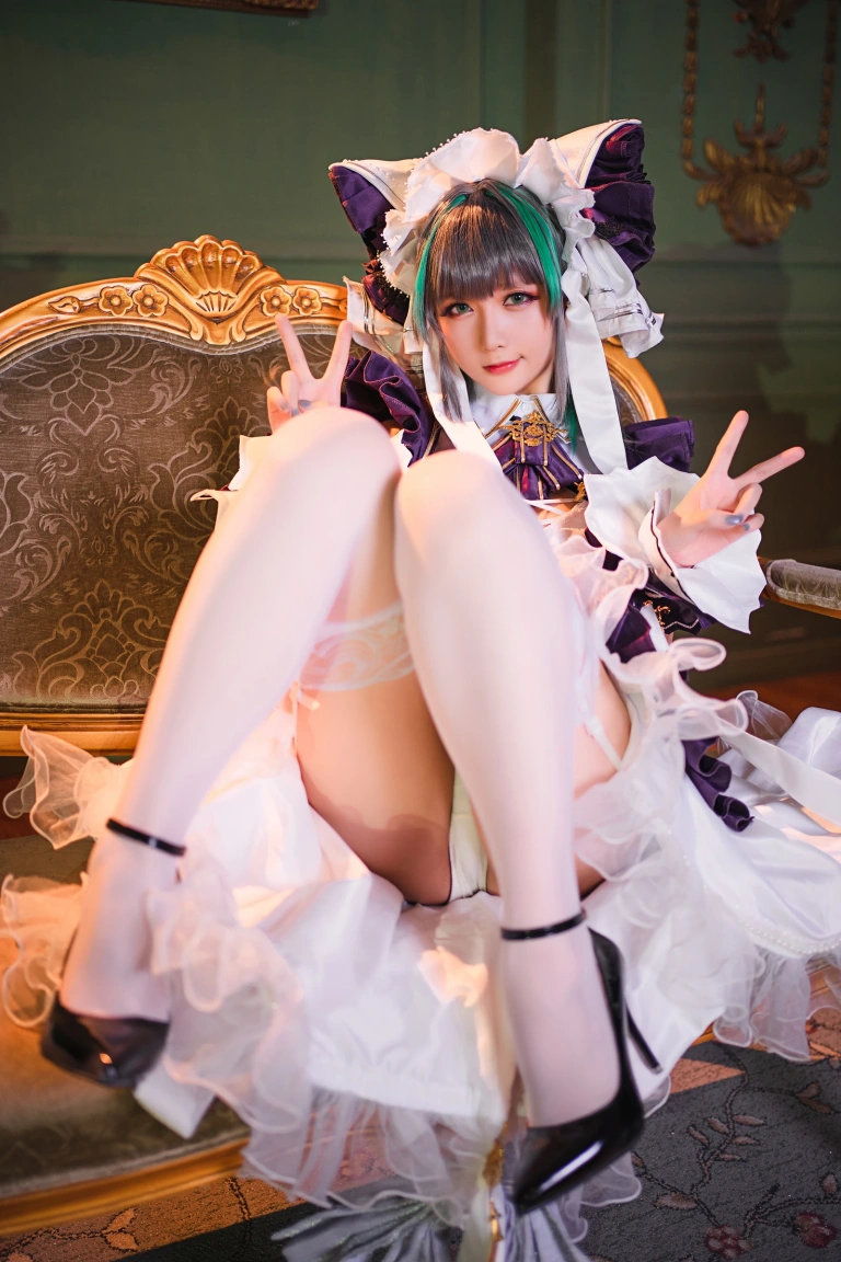 星之迟迟《《R-Maid》 柴郡》主题写真：15张全套美图