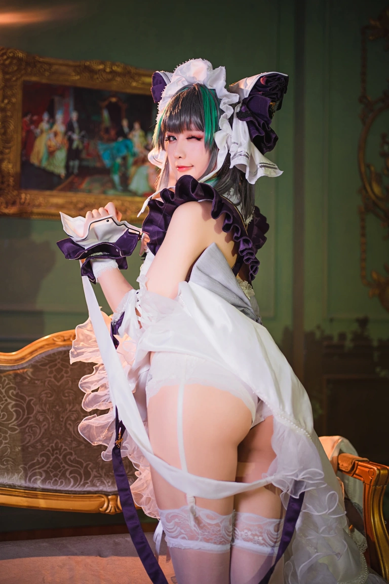 星之迟迟《《R-Maid》 柴郡》主题写真：15张全套美图