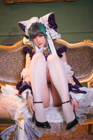 星之迟迟《《R-Maid》 柴郡》主题写真：15张全套美图