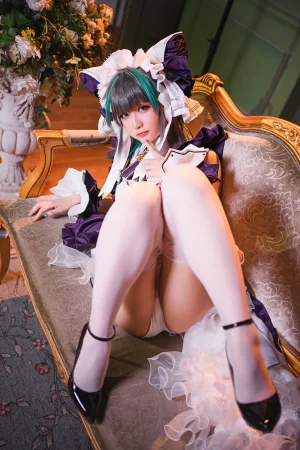 星之迟迟《《R-Maid》 柴郡》主题写真：15张全套美图