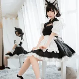 面饼仙儿《开胸女仆》主题写真：17张全套美图