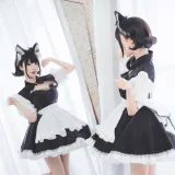 面饼仙儿《开胸女仆》主题写真：17张全套美图
