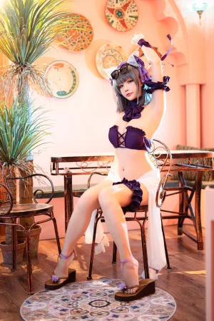 星之迟迟《《R-Maid》 柴郡泳装》主题写真：35张全套美图