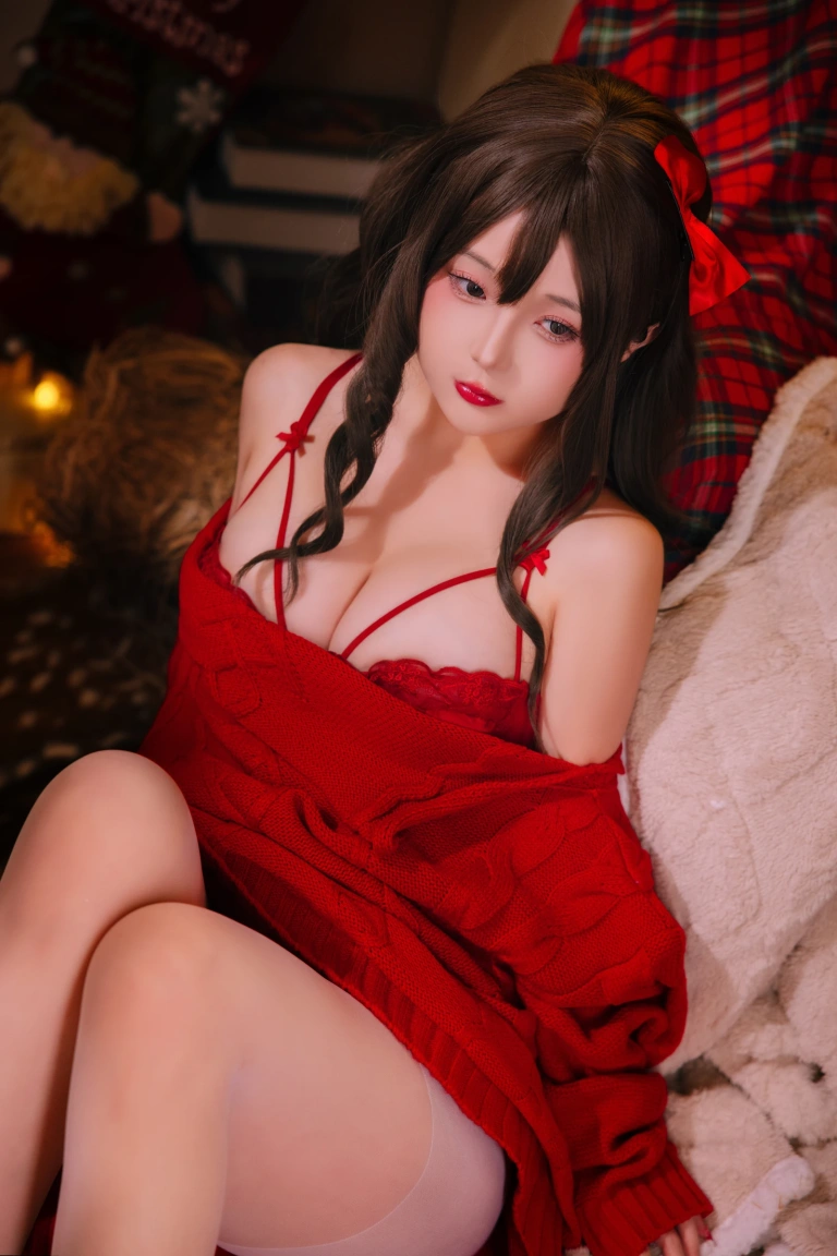 日奈娇(椎名莜)《2023.12月月刊 圣诞毛衣A+B》主题写真：98张全套美图