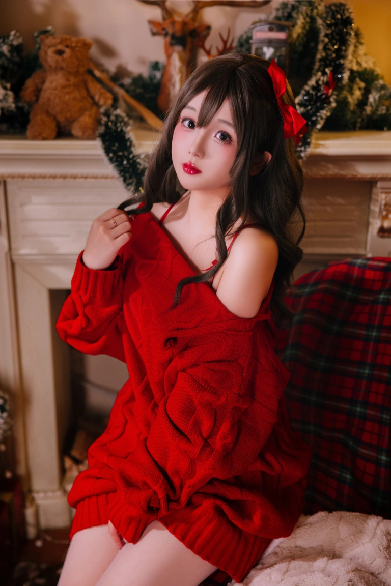 日奈娇(椎名莜)《2023.12月月刊 圣诞毛衣A+B》主题写真：98张全套美图