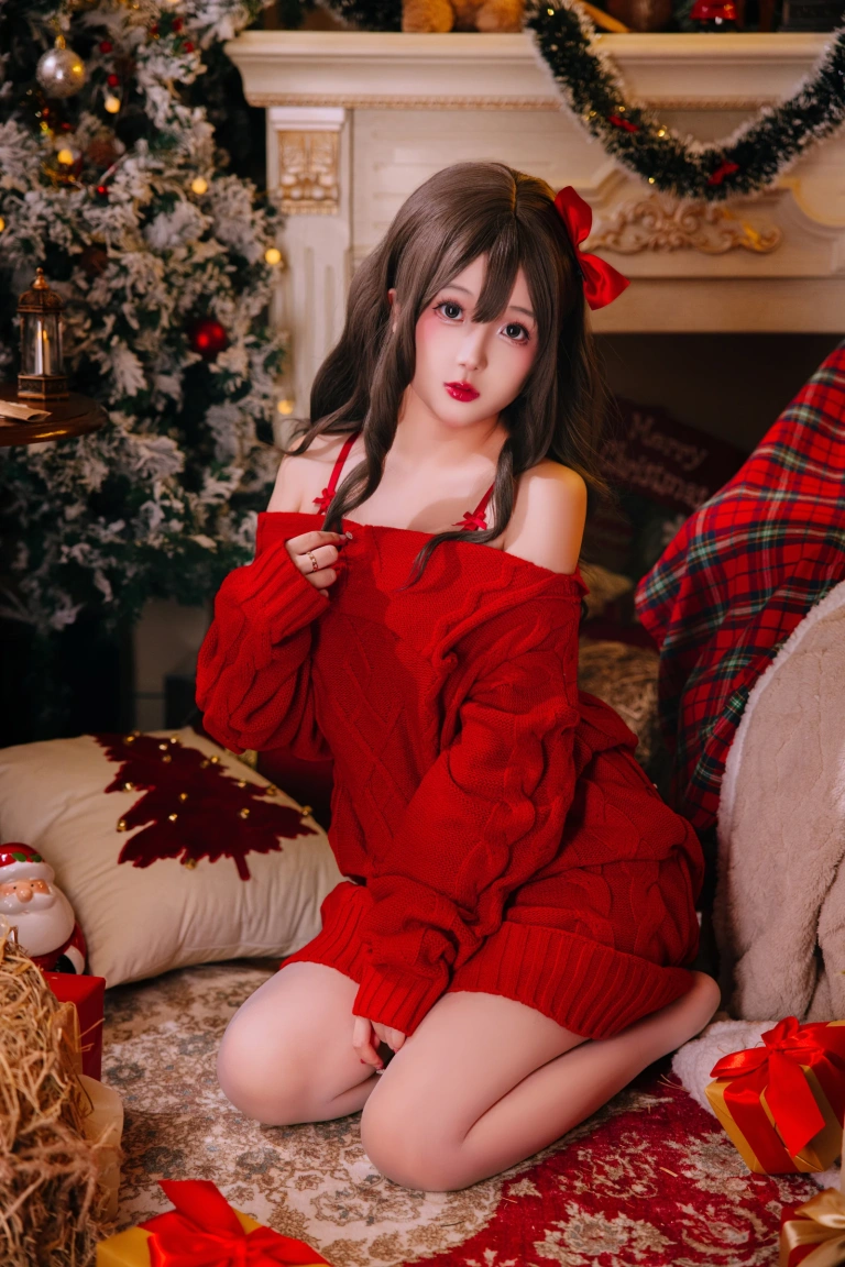日奈娇(椎名莜)《2023.12月月刊 圣诞毛衣A+B》主题写真：98张全套美图