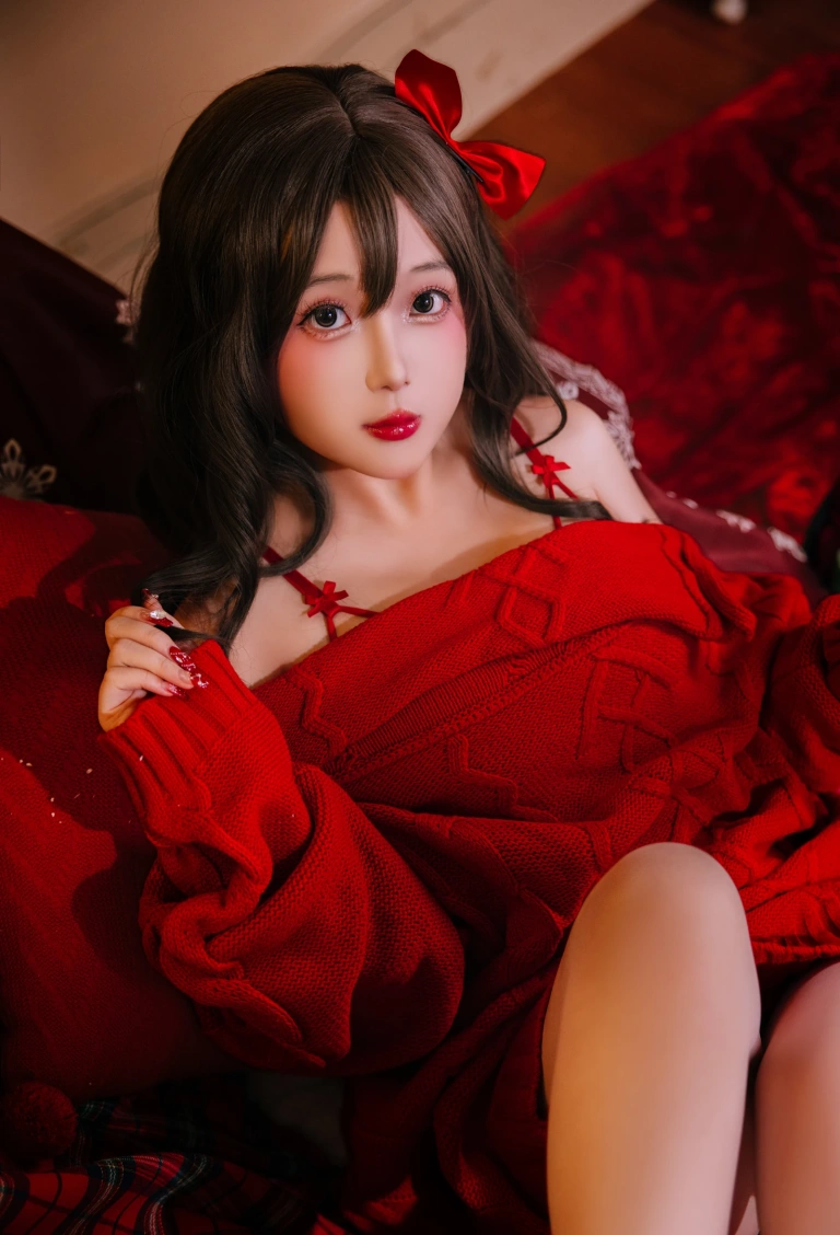 日奈娇(椎名莜)《2023.12月月刊 圣诞毛衣A+B》主题写真：98张全套美图