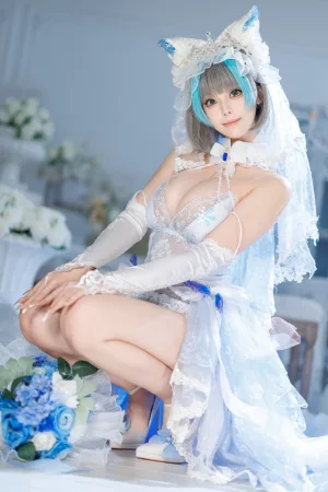 蜜汁猫裘《柴郡花嫁》主题写真：125张全套美图，含2个视频