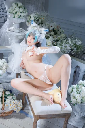 蜜汁猫裘《柴郡花嫁》主题写真：125张全套美图，含2个视频