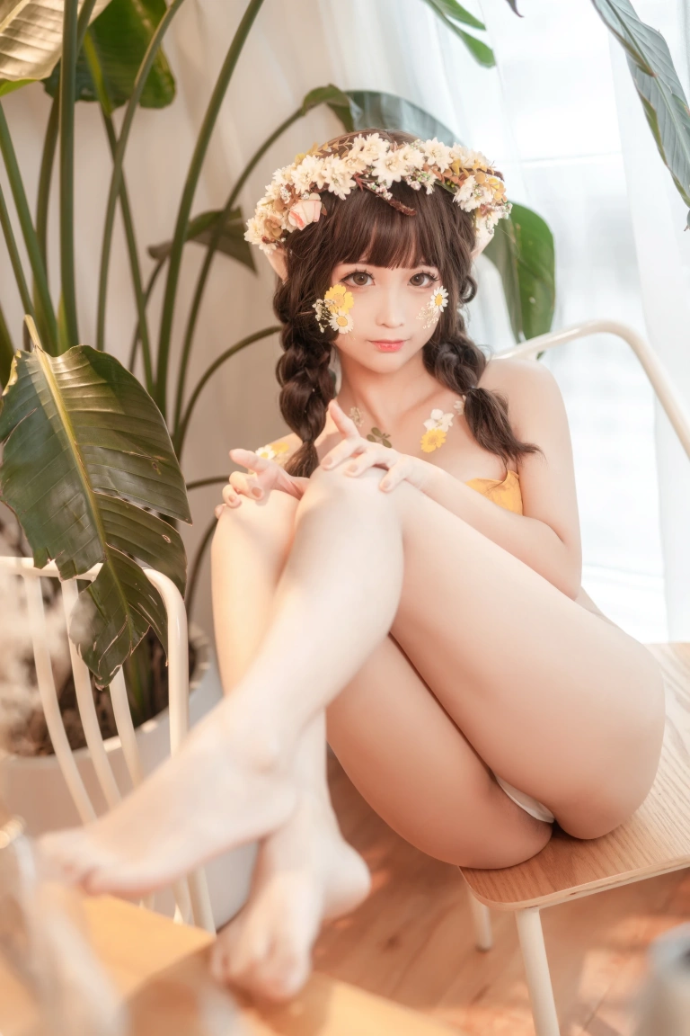 蠢沫沫《《尖耳国度》花精灵》主题写真：40张全套美图