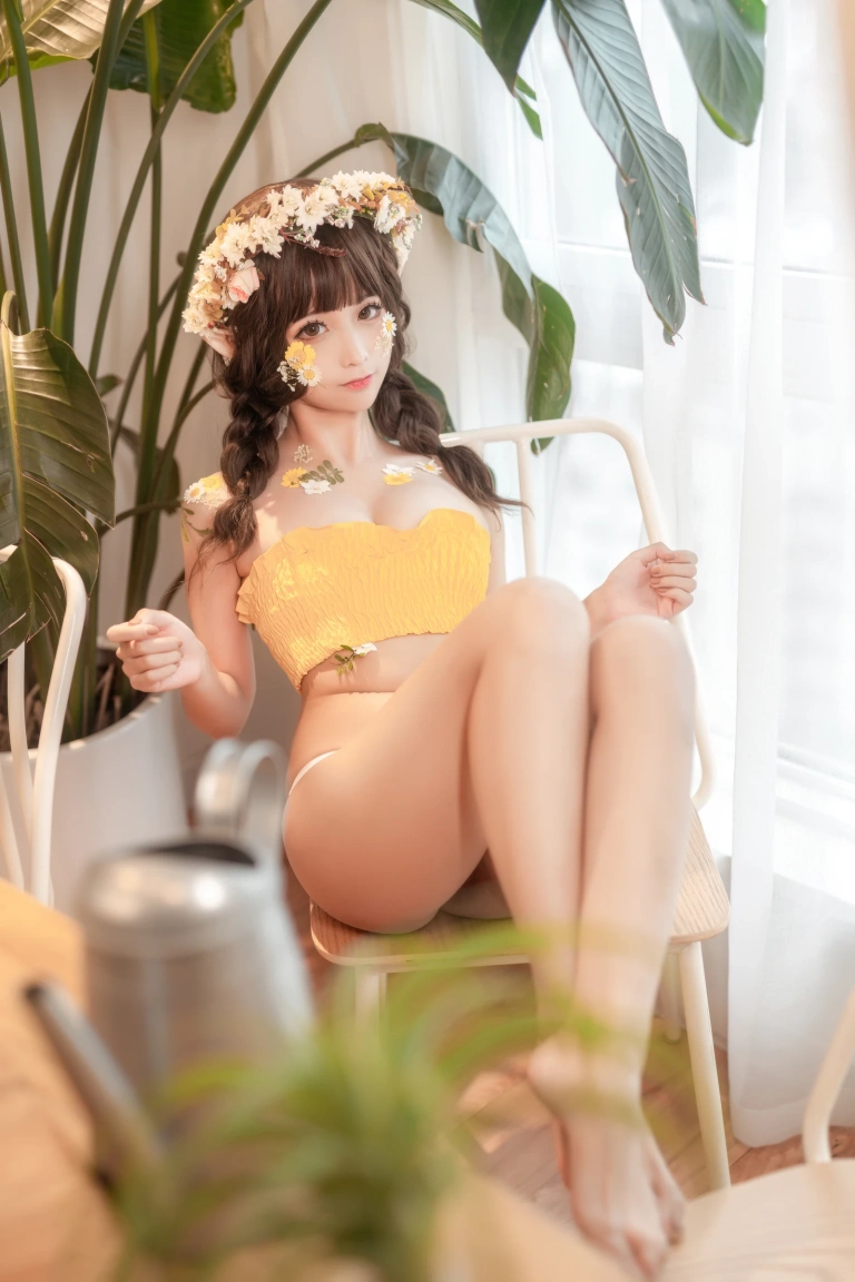 蠢沫沫《《尖耳国度》花精灵》主题写真：40张全套美图