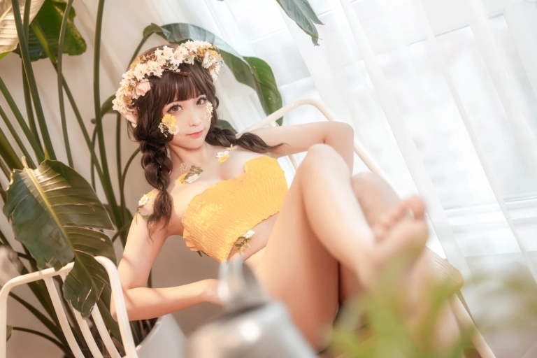 蠢沫沫《《尖耳国度》花精灵》主题写真：40张全套美图