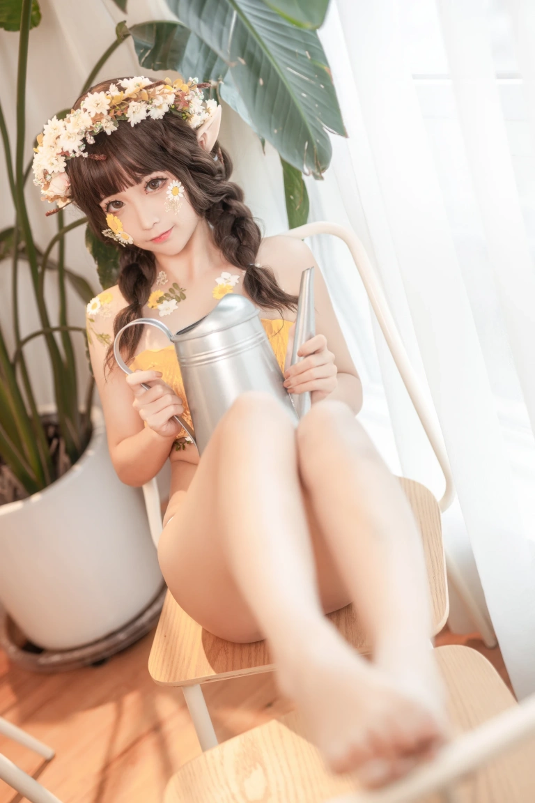 蠢沫沫《《尖耳国度》花精灵》主题写真：40张全套美图