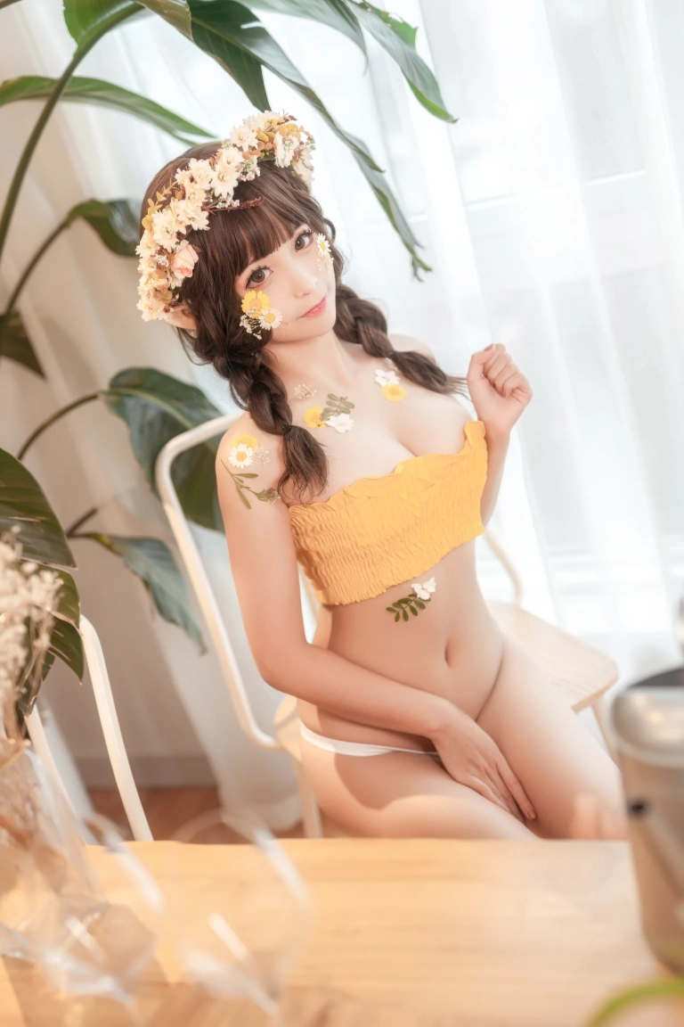蠢沫沫《《尖耳国度》花精灵》主题写真：40张全套美图