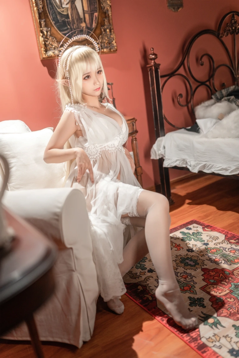 蠢沫沫《《尖耳国度》纱精灵》主题写真：40张全套美图
