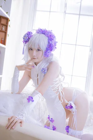 星之迟迟《《花鸟风月》 花与旗袍 白》主题写真：20张全套美图