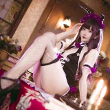星之迟迟《《花鸟风月》 花与旗袍 紫》主题写真：20张全套美图
