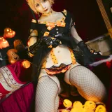 星之迟迟《《花鸟风月》 万圣节 橙》主题写真：20张全套美图