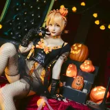 星之迟迟《《花鸟风月》 万圣节 橙》主题写真：20张全套美图