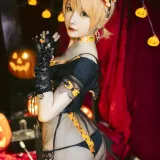 星之迟迟《《花鸟风月》 万圣节 橙》主题写真：20张全套美图