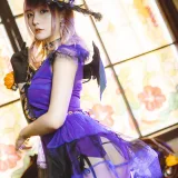 星之迟迟《《花鸟风月》 万圣节 紫》主题写真：20张全套美图