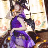 星之迟迟《《花鸟风月》 万圣节 紫》主题写真：20张全套美图