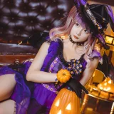 星之迟迟《《花鸟风月》 万圣节 紫》主题写真：20张全套美图