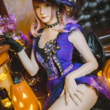 星之迟迟《《花鸟风月》 万圣节 紫》主题写真：20张全套美图