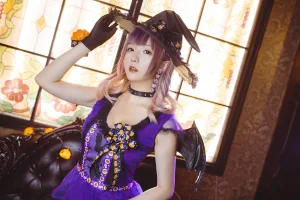 星之迟迟《《花鸟风月》 万圣节 紫》主题写真：20张全套美图