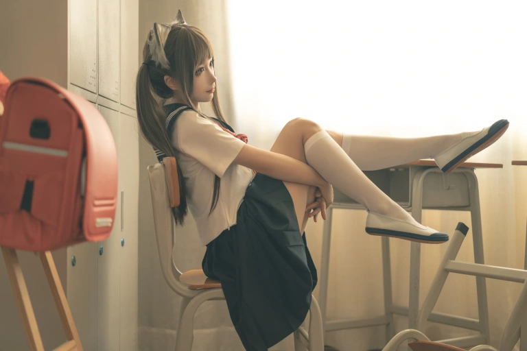 蠢沫沫《放学后》主题写真：130张全套美图