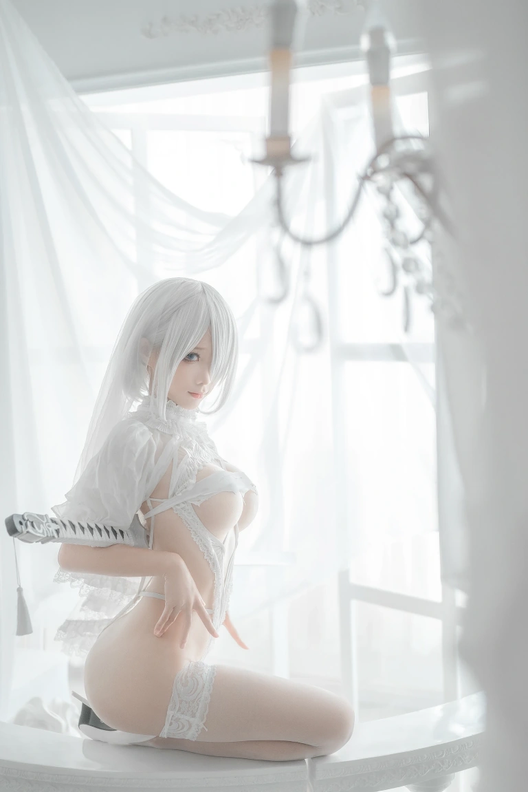蠢沫沫《2B 白婚纱》主题写真：59张全套美图