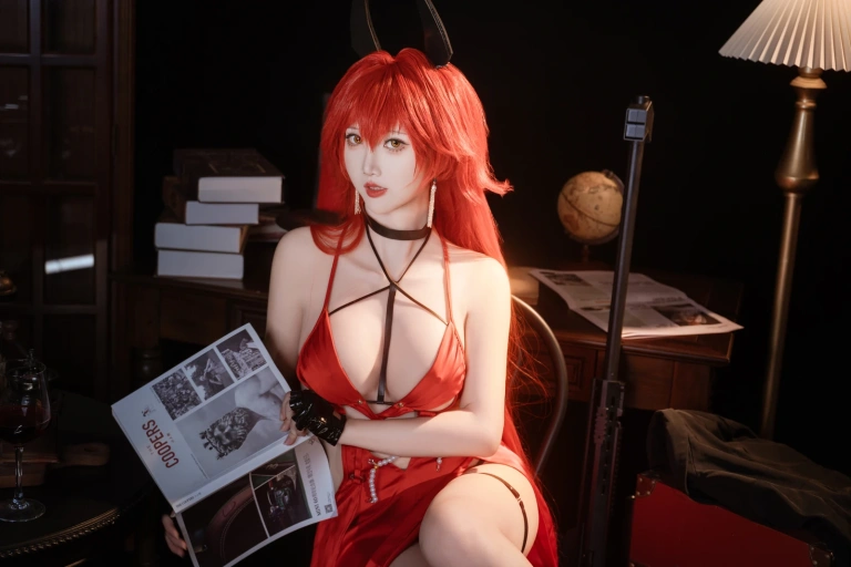 面饼仙儿《Nikke 小红帽礼服》主题写真：24张全套美图