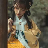蠢沫沫《黄汉服》主题写真：9张全套美图