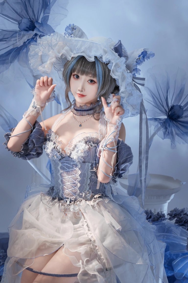 面饼仙儿《碧蓝航线 柴郡礼服废稿》主题写真：21张全套美图