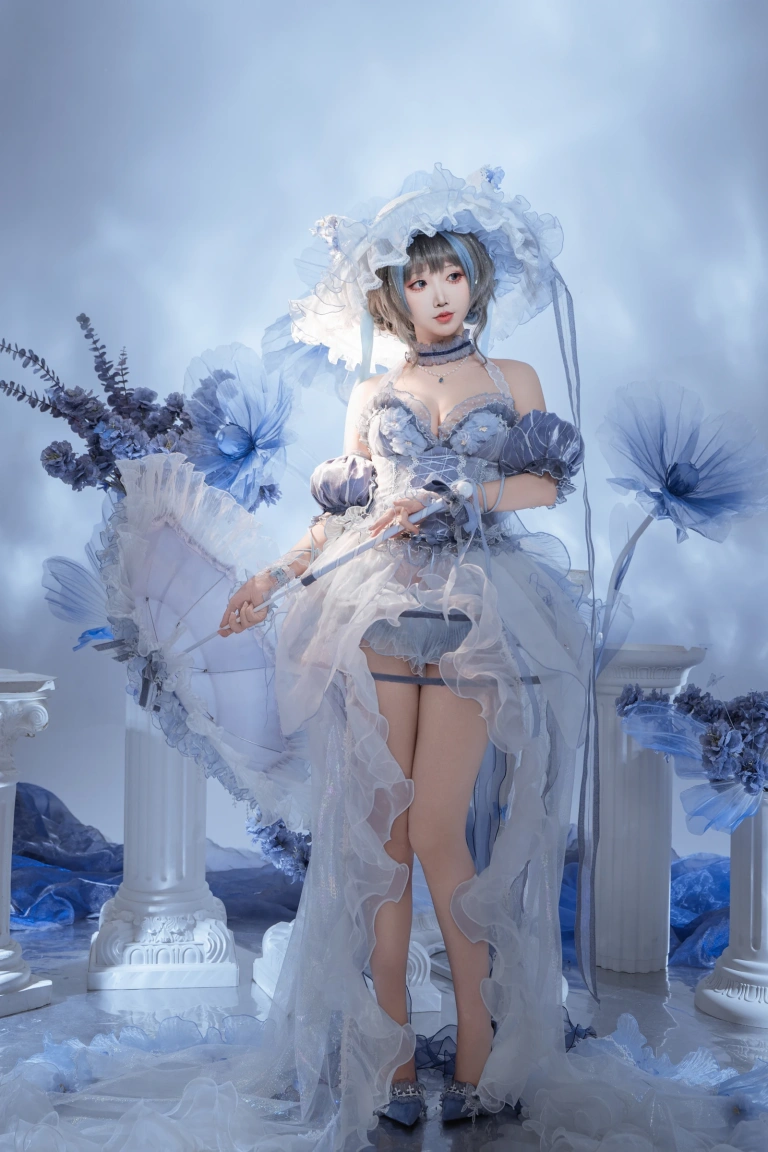面饼仙儿《碧蓝航线 柴郡礼服废稿》主题写真：21张全套美图