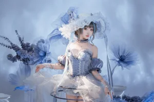 面饼仙儿《碧蓝航线 柴郡礼服废稿》主题写真：21张全套美图