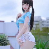 日奈娇(椎名莜)《蓝白条》主题写真：150张全套美图，含6个视频