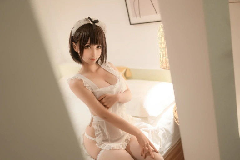 蠢沫沫《沫沫真爱版 爱心围裙》主题写真：50张全套美图