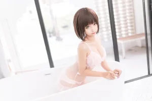 蠢沫沫《沫沫真爱版 粉纱》主题写真：40张全套美图