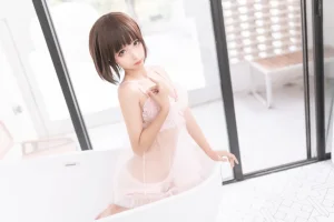 蠢沫沫《沫沫真爱版 粉纱》主题写真：40张全套美图