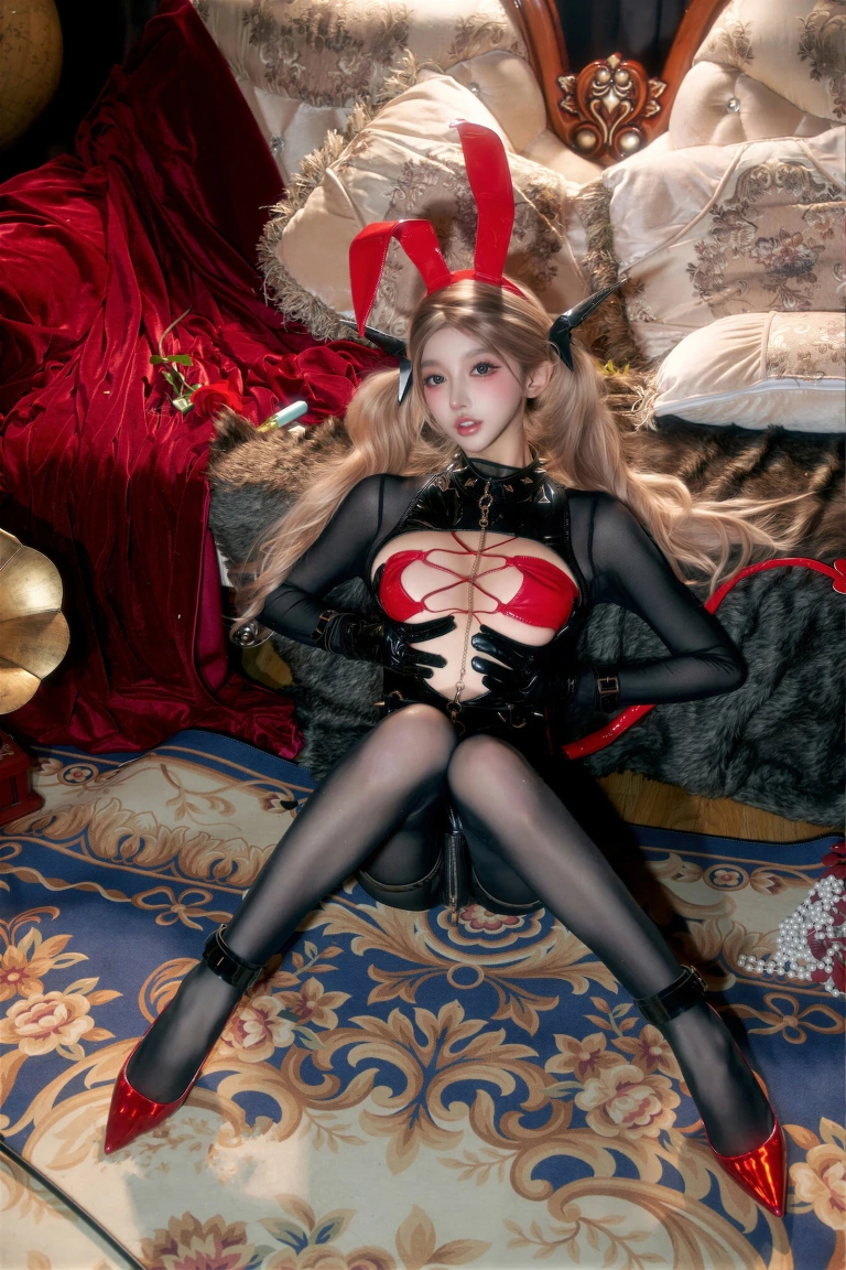 过期米线线喵《恶魔兔兔》主题写真：24张全套美图