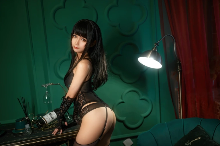 蠢沫沫《沫沫真爱版 黑内衣》主题写真：40张全套美图