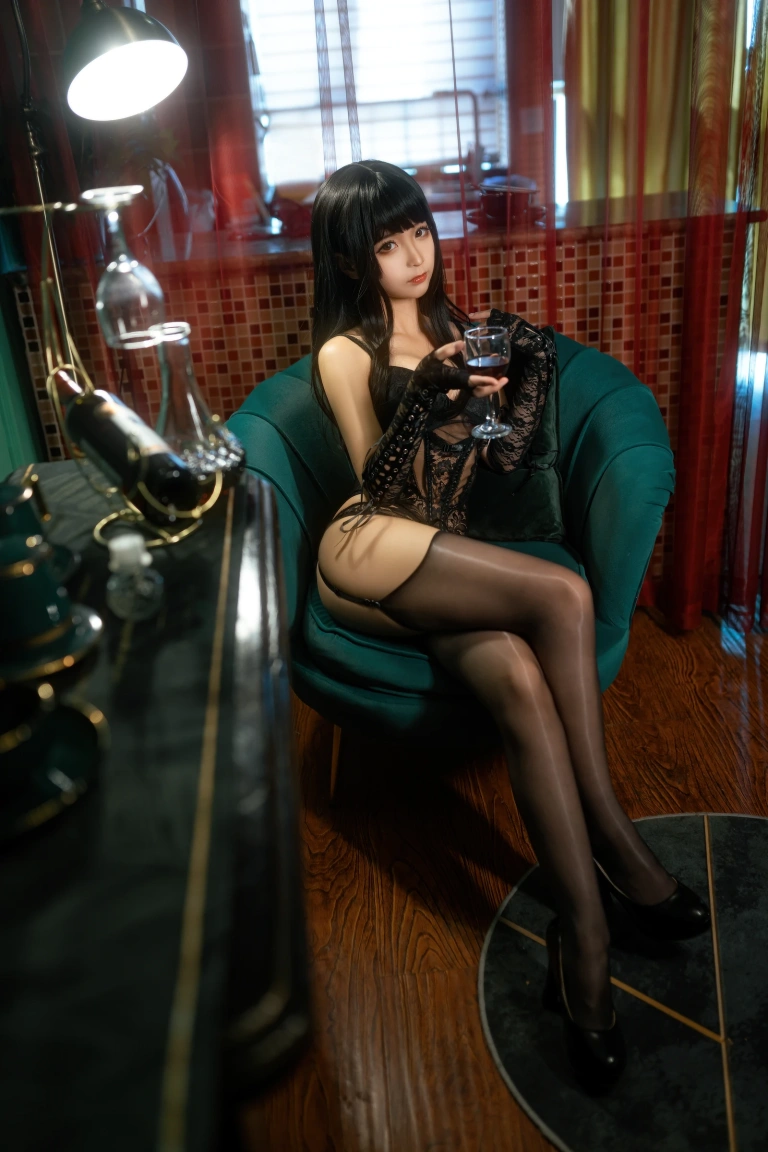 蠢沫沫《沫沫真爱版 黑内衣》主题写真：40张全套美图