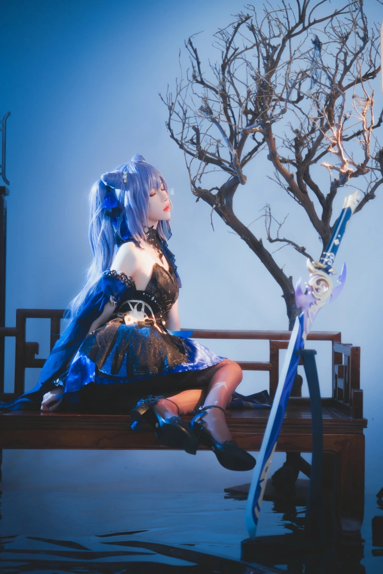 桜桃喵《刻晴》主题写真：29张全套美图