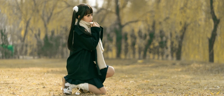蠢沫沫《沫沫真爱版 秋季JK》主题写真：19张全套美图