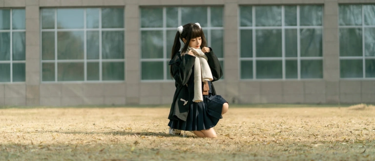 蠢沫沫《沫沫真爱版 秋季JK》主题写真：19张全套美图