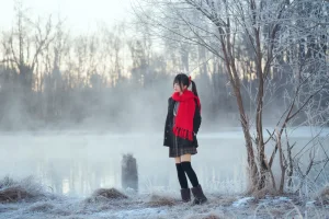 桜桃喵《2023年12月 雾凇》主题写真：10张全套美图