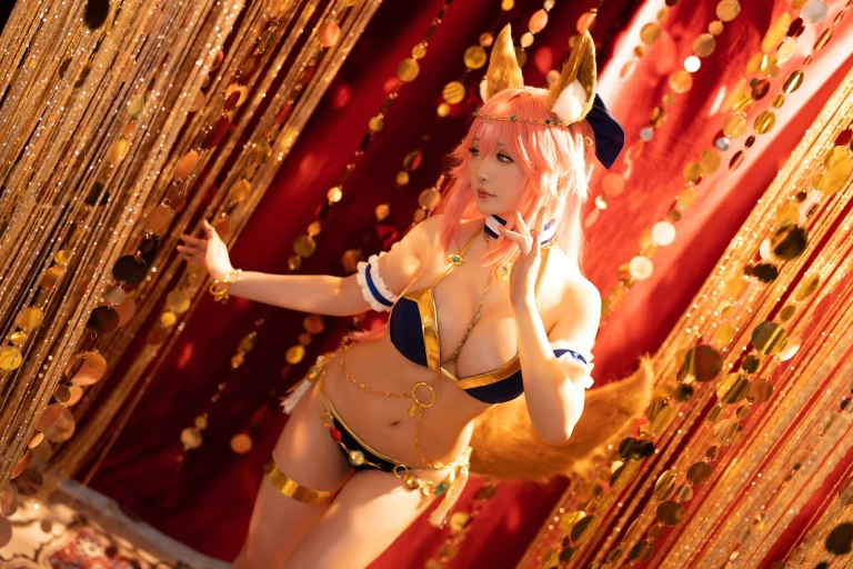 星之迟迟《2022月度计划 7月套图B FGO-玉藻前舞娘》主题写真：36张全套美图