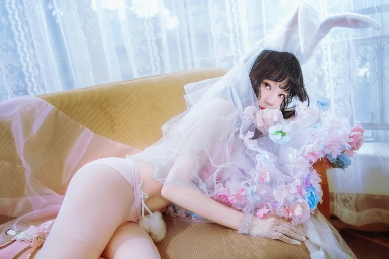 桜桃喵《花嫁兔》主题写真：54张全套美图，含2个视频