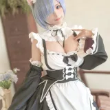 蠢沫沫《猫耳雷姆》主题写真：33张全套美图